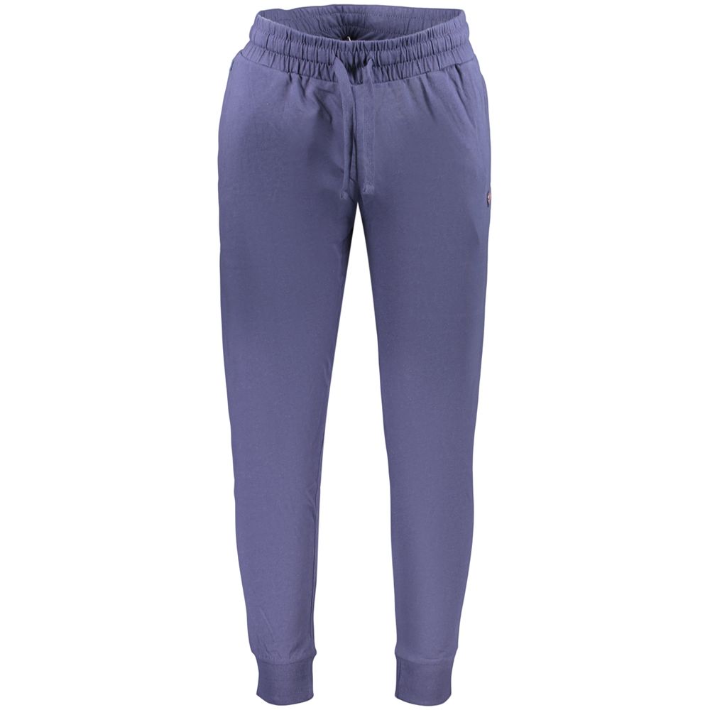 Blue Cotton Men's Track Pant