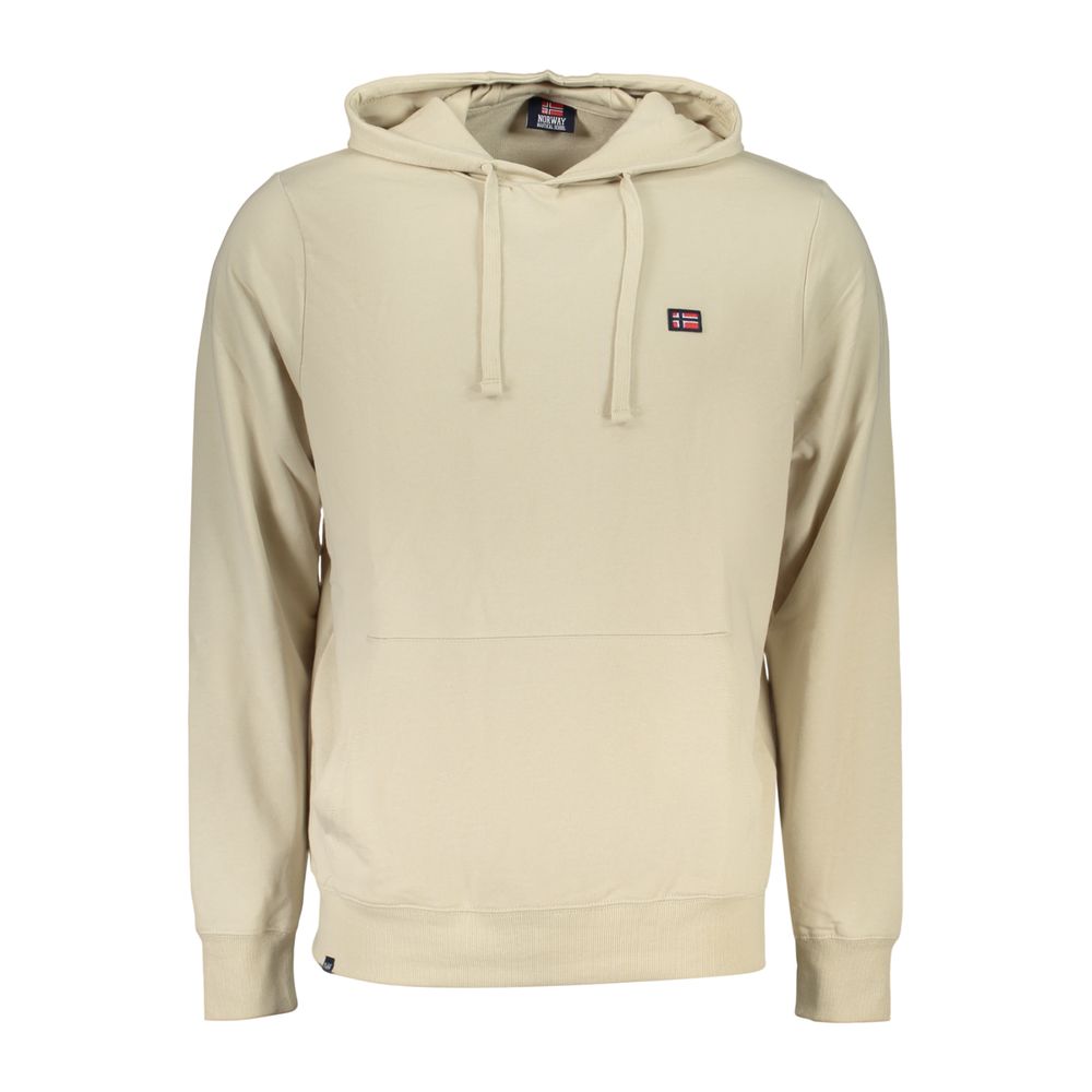 Beige Cotton Men's Hooded Sweatshirt