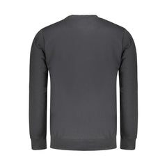 Black Cotton Men Sweatshirt