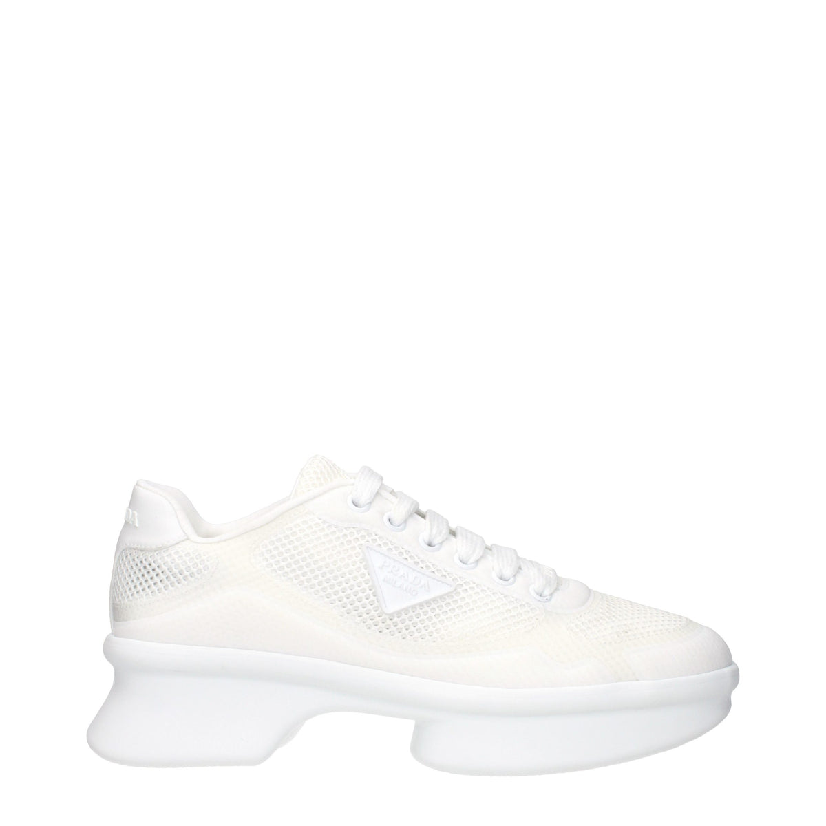White Fabric Athletic Sneakers