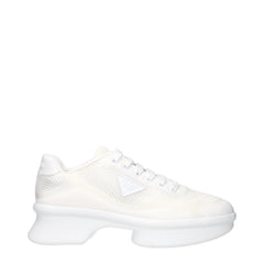 White Fabric Athletic Sneakers