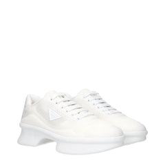 White Fabric Athletic Sneakers
