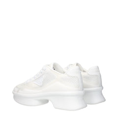 White Fabric Athletic Sneakers