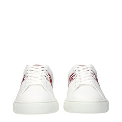 White Leather Low Top Sneakers