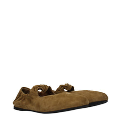 Green Leather Ballet Flats