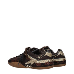 Brown Fabric Low Top Sneakers