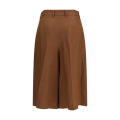 Brown Viscose Bermuda Shorts