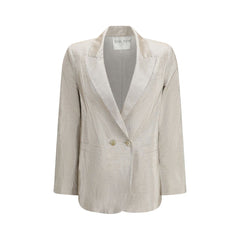 Silver Cotton Blazer