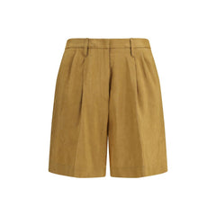 Beige Linen Bermuda Shorts