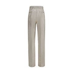 Silver Polyester Flared Pants