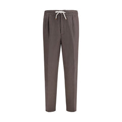 Gray Linen Casual Pants