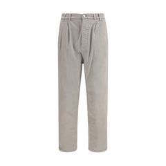Brown Cotton Casual Pants