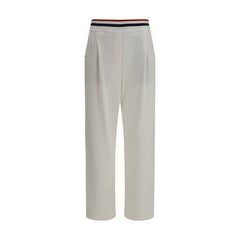 White Cotton Casual Pants