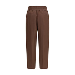 Brown Viscose Casual Pants