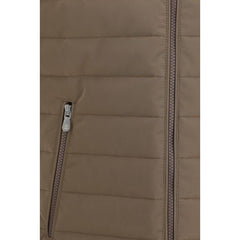 Beige Polyester Sleveless Jacket