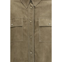 Bicolor Calf Leather Bos Taurus Dress Shirt