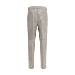 Beige Linen Casual Pants