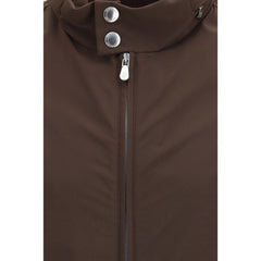 Brown Polyamide Full-Length Jacket