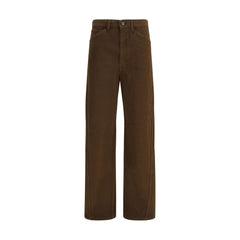 Brown Cotton Casual Pants