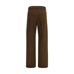 Brown Cotton Casual Pants