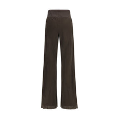 Brown Silk Casual Pants