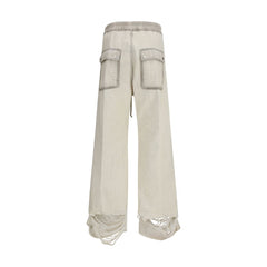 White Cotton Casual Pants