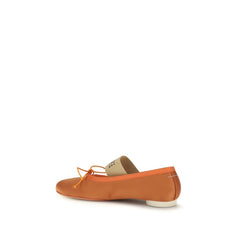 Orange Viscose Ballet Flats