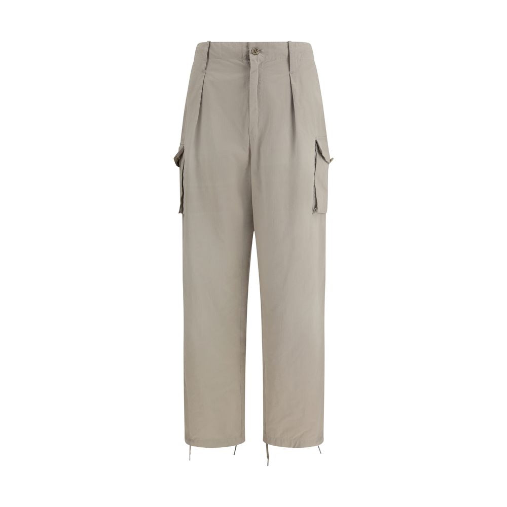 Beige Cotton Cargo Pants