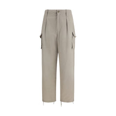 Beige Cotton Cargo Pants