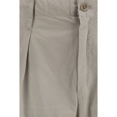 Beige Cotton Cargo Pants
