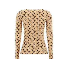 Beige Polyamide Long Sleeve T-Shirt