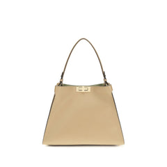 حقيبة كتف من جلد العجل البيج Bos Taurus