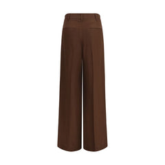 Brown Viscose Casual Pants