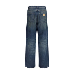 Blue Cotton Relaxed Fit Jeans