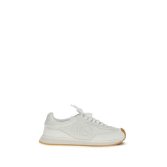 White Calf Leather Bos Taurus Athletic Sneakers