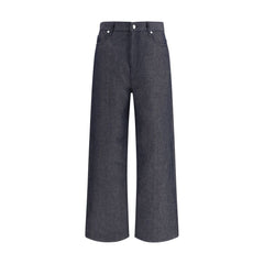 Blue Linen Relaxed Fit Jeans