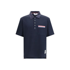 Blue Cotton Polo Shirt
