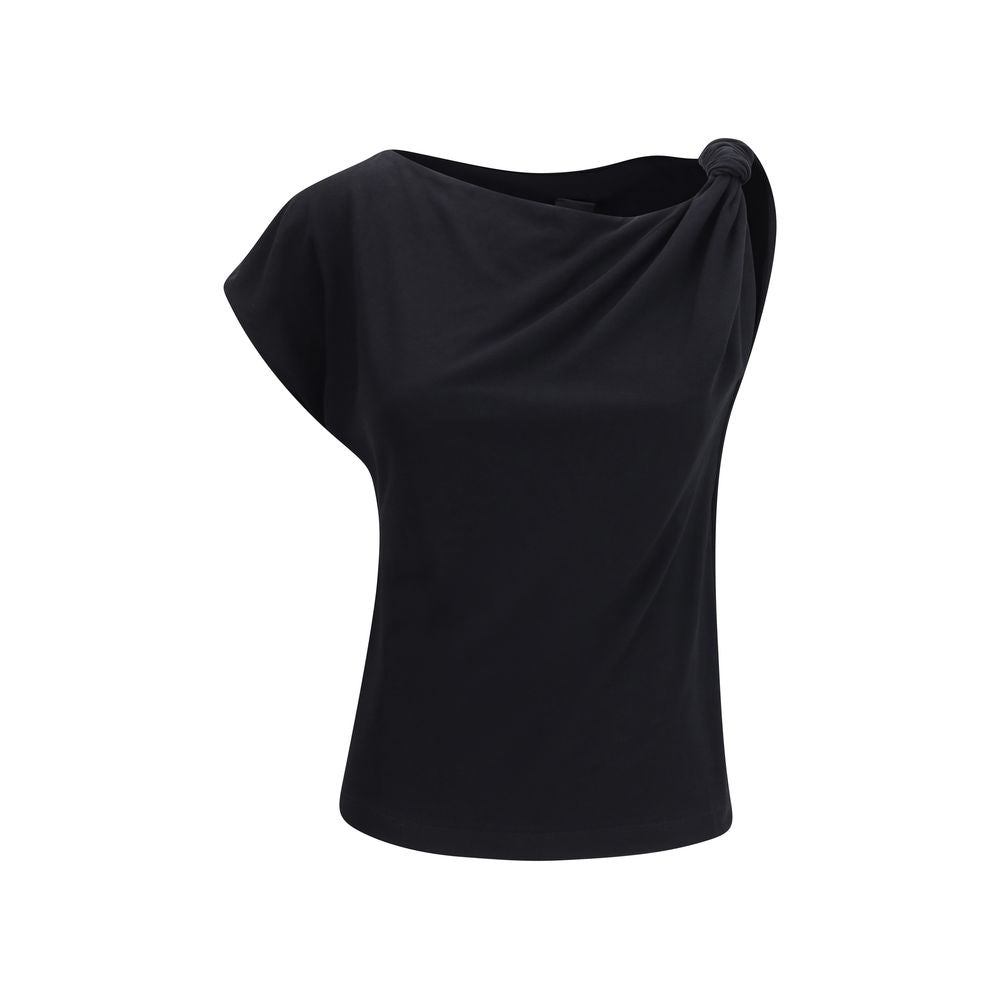 Black Cotton Sleeveles T-Shirt