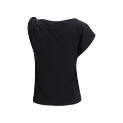Black Cotton Sleeveles T-Shirt