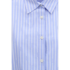 Blue Cotton Pattern Shirt