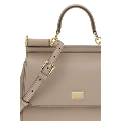 حقيبة كتف من جلد العجل الرمادي Bos Taurus