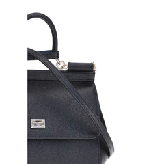 حقيبة كتف من جلد العجل الأسود Bos Taurus