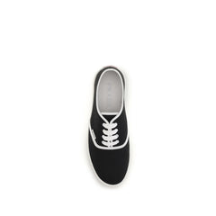 Black Cotton Low Top Sneakers
