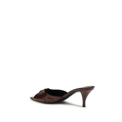 Bordeaux Calf Leather Bos Taurus Stiletto Heel Sandals