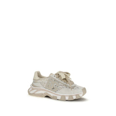 Beige Calf Leather Bos Taurus Low Top Sneakers