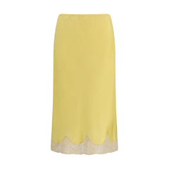 Bicolor Silk Midi Skirt