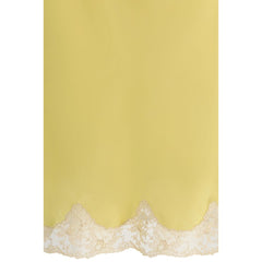 Bicolor Silk Midi Skirt