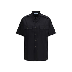 Black Cotton Shortsleeve Shirt