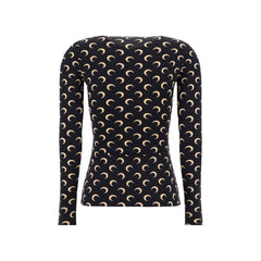 قميص أسود بنقشة بولي أميد