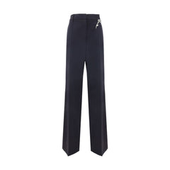 Blue Wool Casual Pants